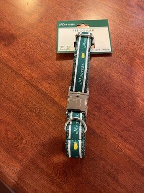 Masters golf Dark Green Pet Collar with Yellow logo  and White Trim